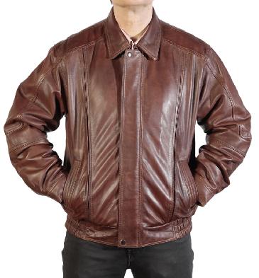 Mens Antique Tan Classical Style Leather Blouson from Simons Leather
